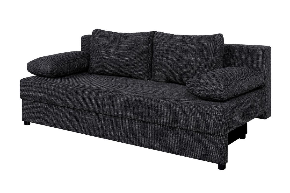 Schlafsofa Mega Schwarz B: 190 cm - Schwarz, Design, Holzwerkstoff/Textil (190/80/75cm) - P & B