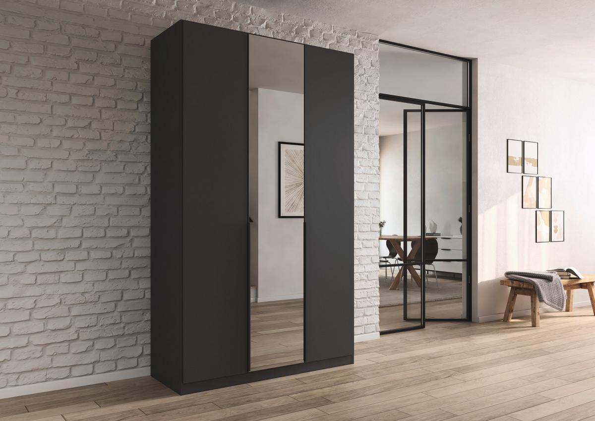 Drehtürenschrank Alabama Grau Metallic B: 136 Cm - Grau, MODERN, Holzwerkstoff (136/229/54cm) - Rauch Möbel