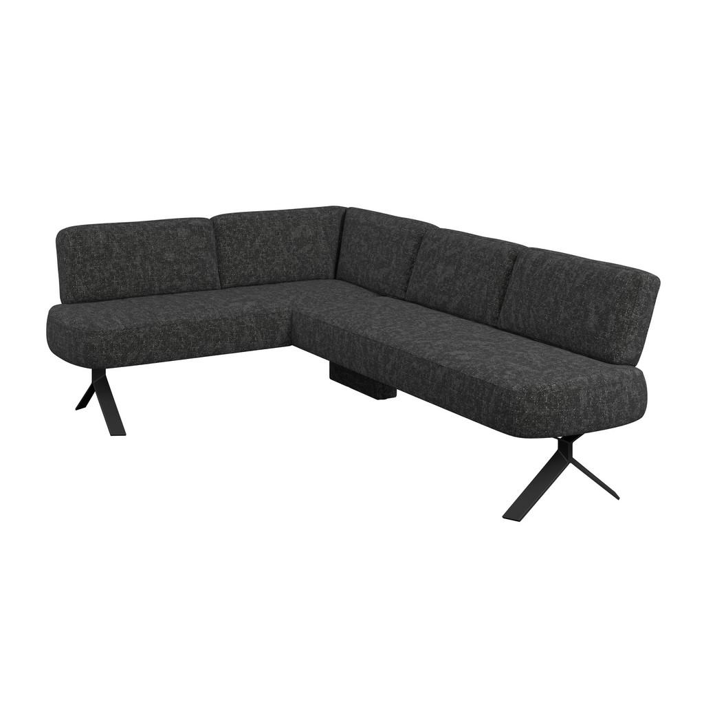 Eckbank dunkelgrau/Metallbeine Ulmo, S:176x248cm