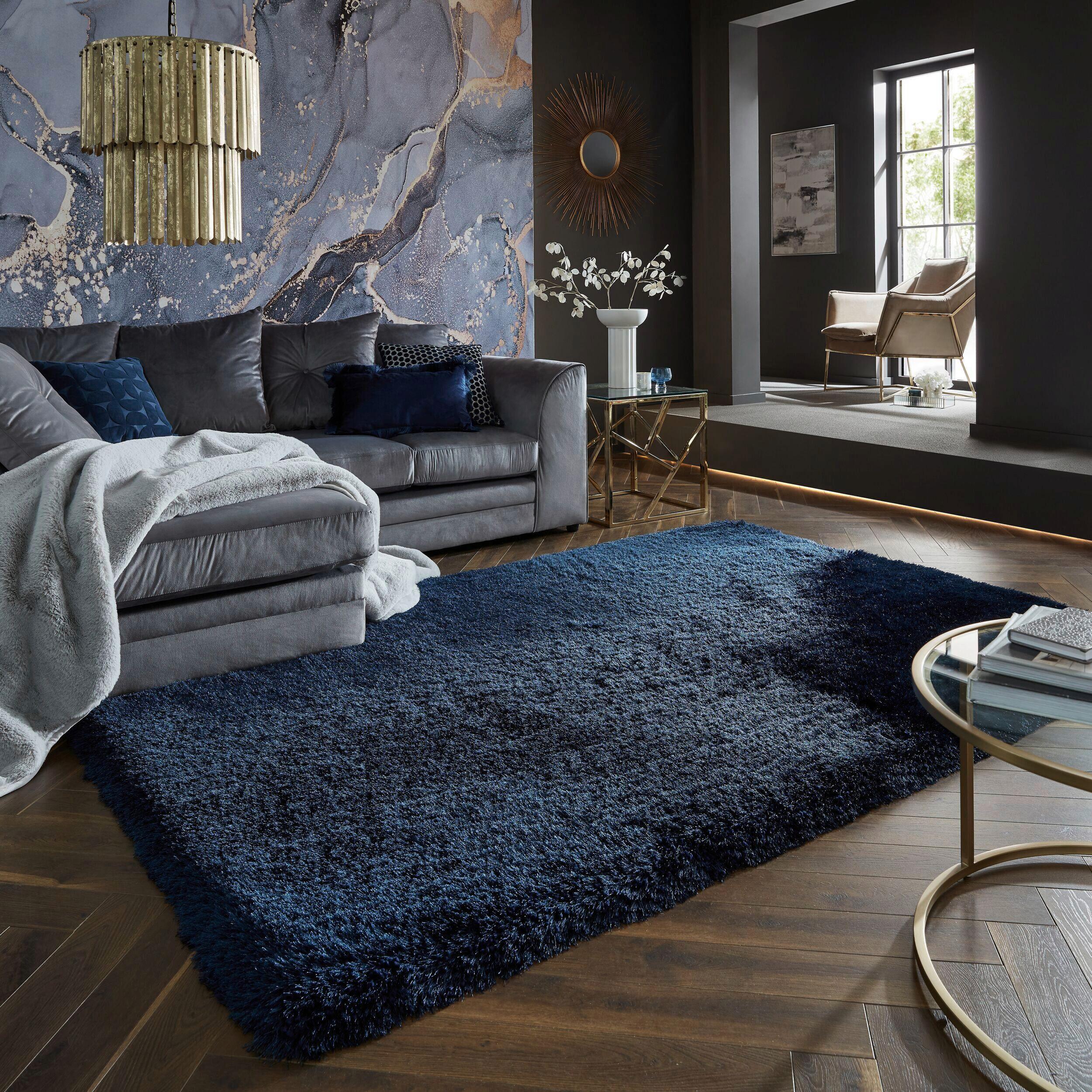 Shaggy Pearl Teppich Blau 120x170 - Blau, Basics, Textil (120/170cm)