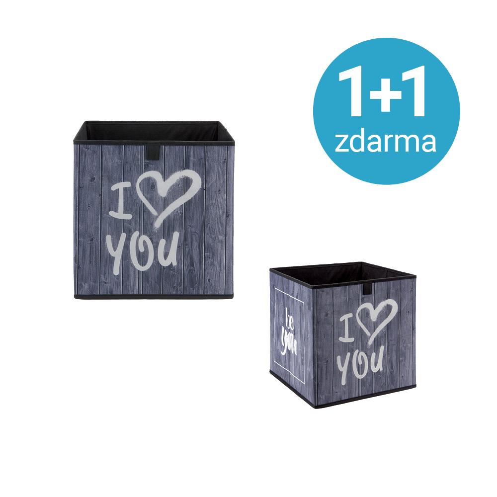 Úložný Box Poppi 7 1+1 Zdarma (1*kus=2 Produkty) - sivá/biela, Moderný, kartón/textil (32/32/32cm) - Modern Living