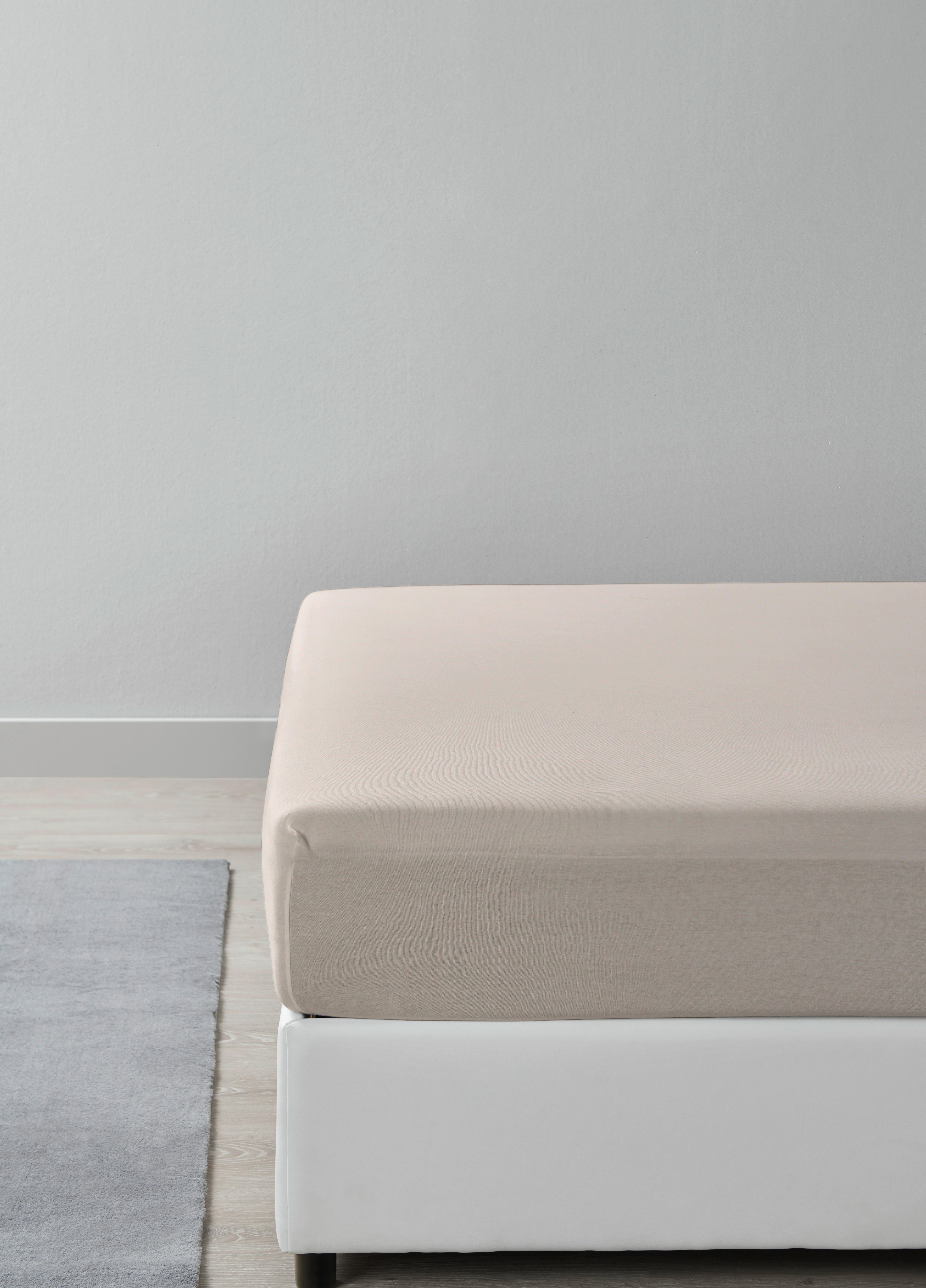 Napínacia plachta Basic, 90-100/200/28cm - sivohnedá, Modern, textil (90/200cm) - Modern Living