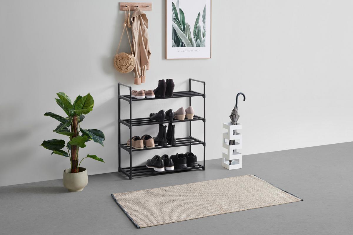 Regál na boty Jane, š: 65cm, kov - černá, Moderní, kov (65/82/30cm) - Based