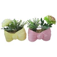 Blumentopf Daisy - Pink/Gelb, KONVENTIONELL, Stein (16/8/16cm) - Luca Bessoni