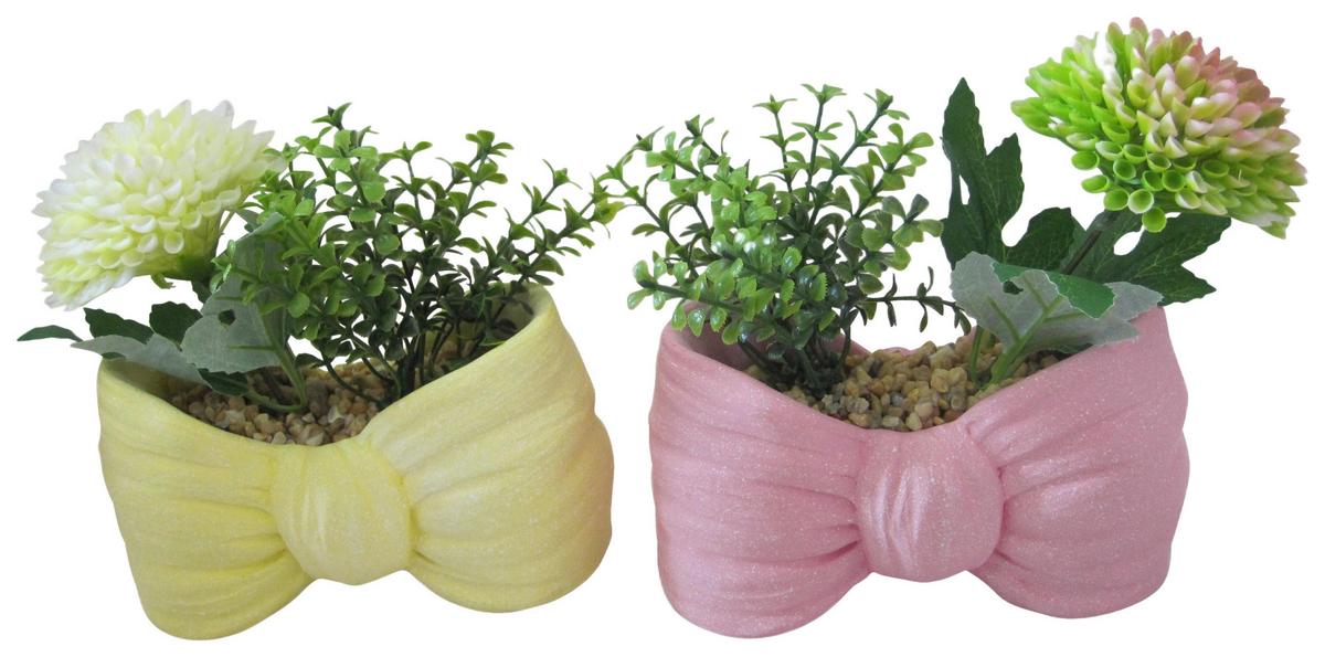 Blumentopf Daisy - Pink/Gelb, KONVENTIONELL, Stein (16/8/16cm) - Luca Bessoni