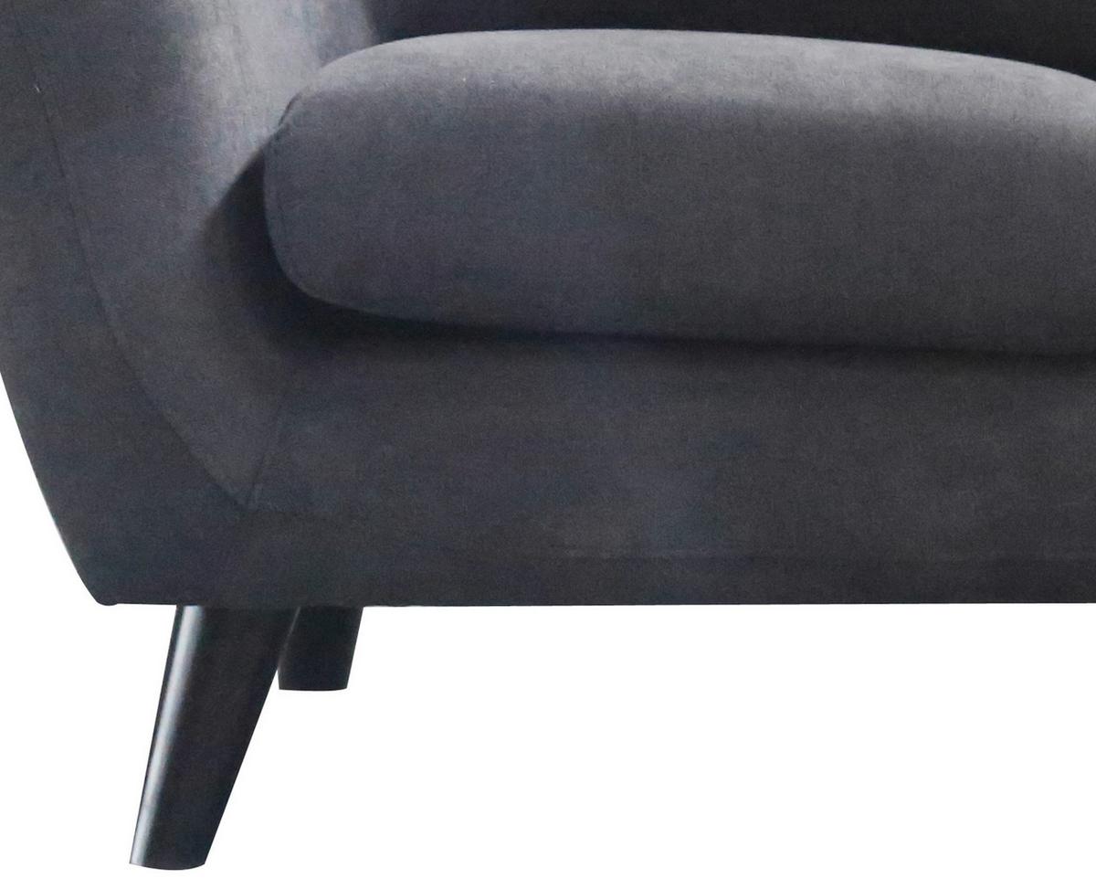 2-sitzer-sofa Monaco Dunkelgrau - Dunkelgrau/Schwarz, MODERN, Textil (134/82/80,5cm) - Luca Bessoni