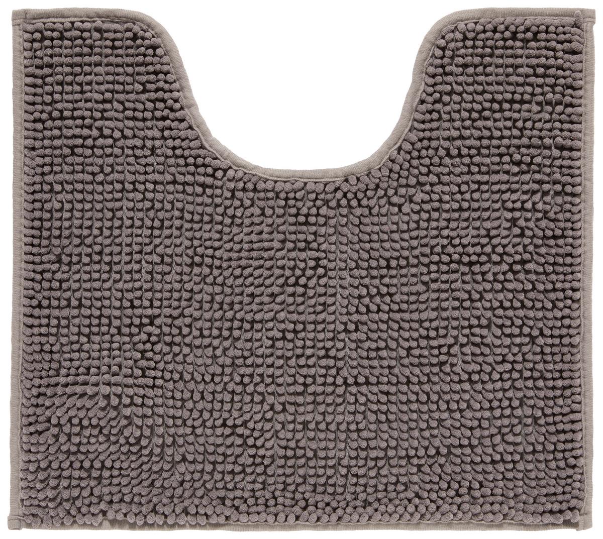 Wc-vorleger Mit Ausschnitt Anke Anthrazit 45x50 Waschbar - Anthrazit, MODERN, Textil (45/50cm) - Luca Bessoni