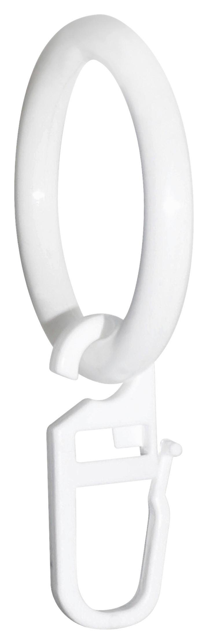 Vorhangringe Weiß Paul Kunststoff 10 Stk. - Weiß, Kunststoff (3,5cm) - Ondega