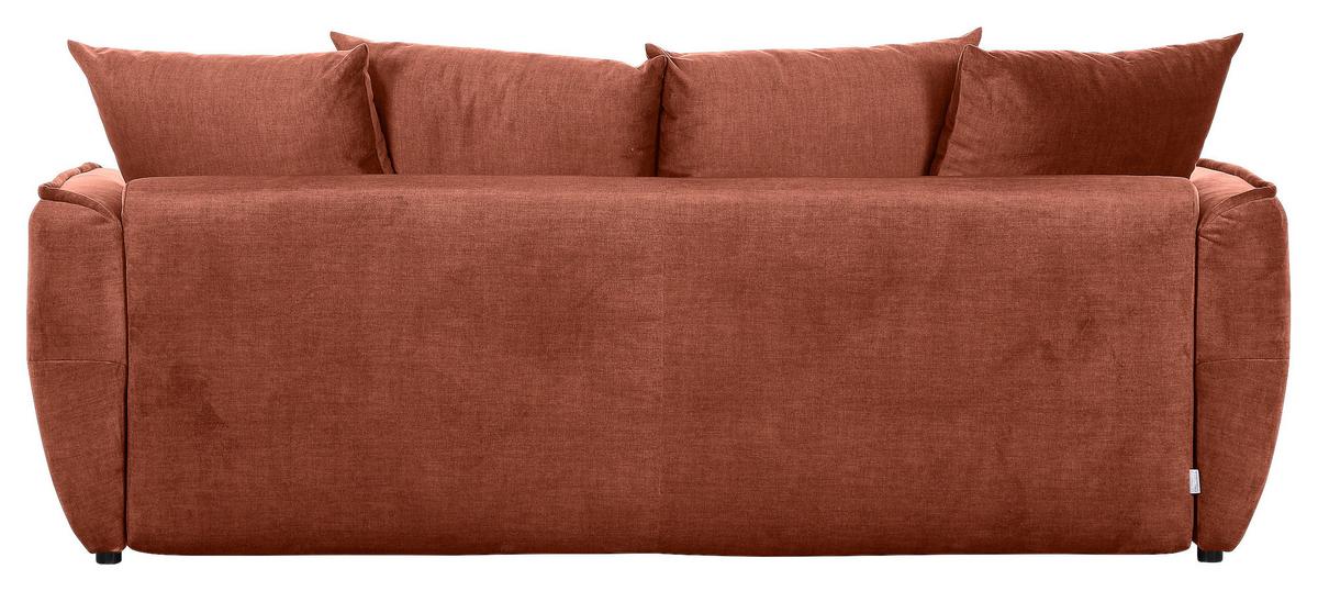 2-Sitzer-Sofa Mit Schlaffunktion Meyford B:250cm - Rostfarben/Schwarz, KONVENTIONELL, Textil (250/70/118cm) - MID.YOU