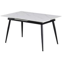 Esstisch ausziehbar Otti 140-180x90 cm Schwarz/Weiß - Schwarz/Weiß, MODERN, Keramik/Metall (140-180/75/90cm)