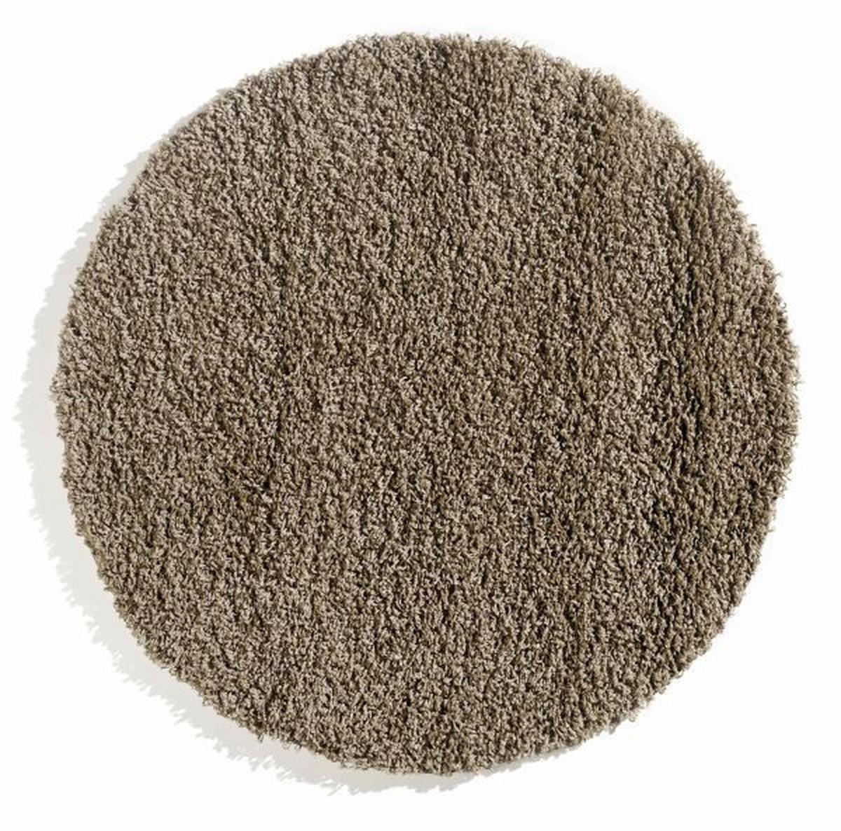 Hochflorteppich Fashion Shaggy Braun/grau Ø 100 Cm - Braun/Grau, Basics, Textil (100cm) - Novel