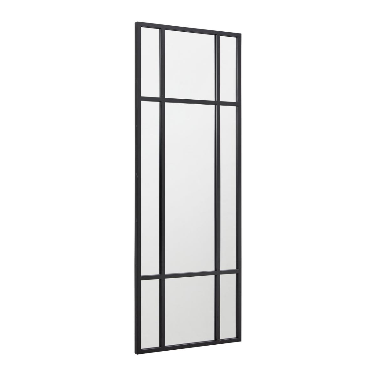 Zrkadlo JILL - čierna, Modern, kov/kompozitné drevo (60/160/3cm) - Bessagi Home