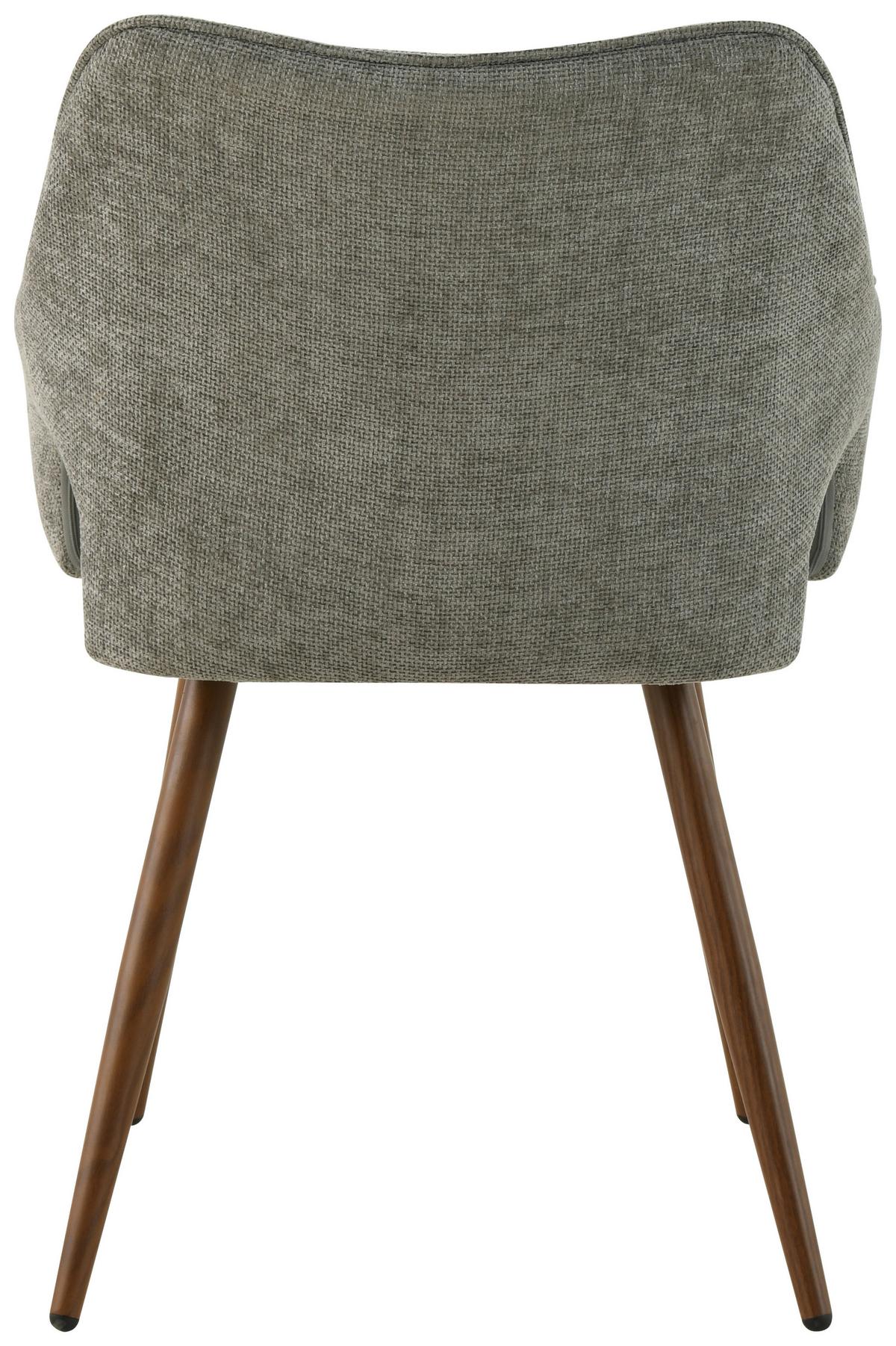 STOLIČKA S PODRÚČKAMI JAMIE - sivá/farba vlašského orecha, Lifestyle, kov/drevo (55/80/60cm) - MID.YOU