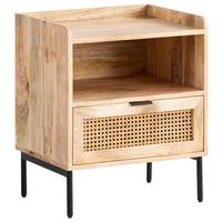 Nachtkästchen Naturfarben, B: 50 Cm - Schwarz/Naturfarben, LIFESTYLE, Holz (50/60/40cm) - MID.YOU