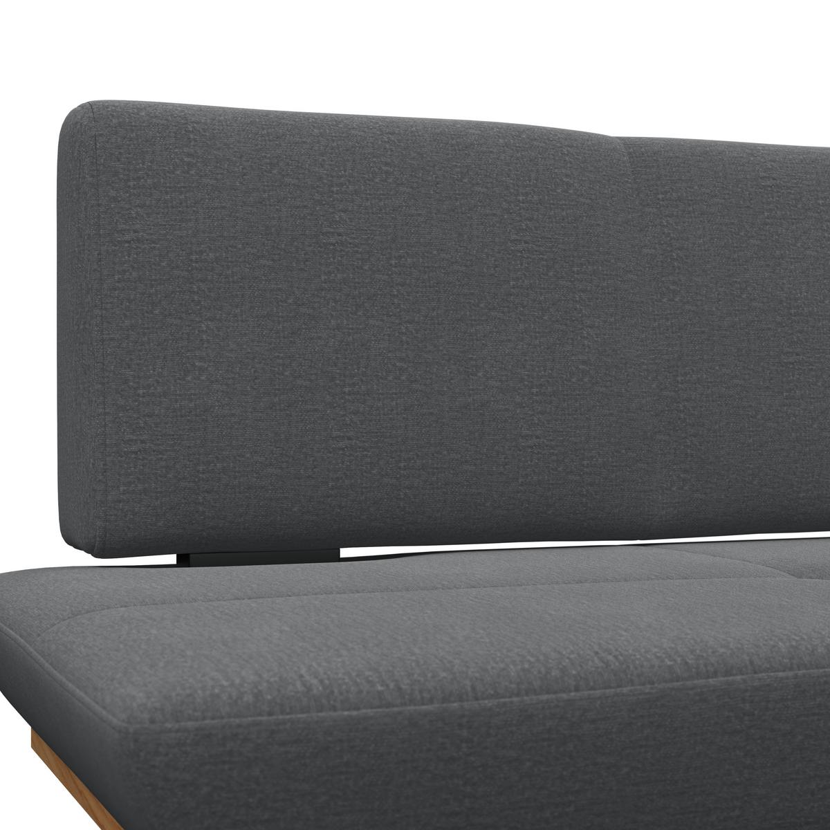 Sitzbank Tristan Webstoff schwarz, B: 170cm - Schwarz, MODERN, Holz/Textil (170/48/90cm) - James Wood