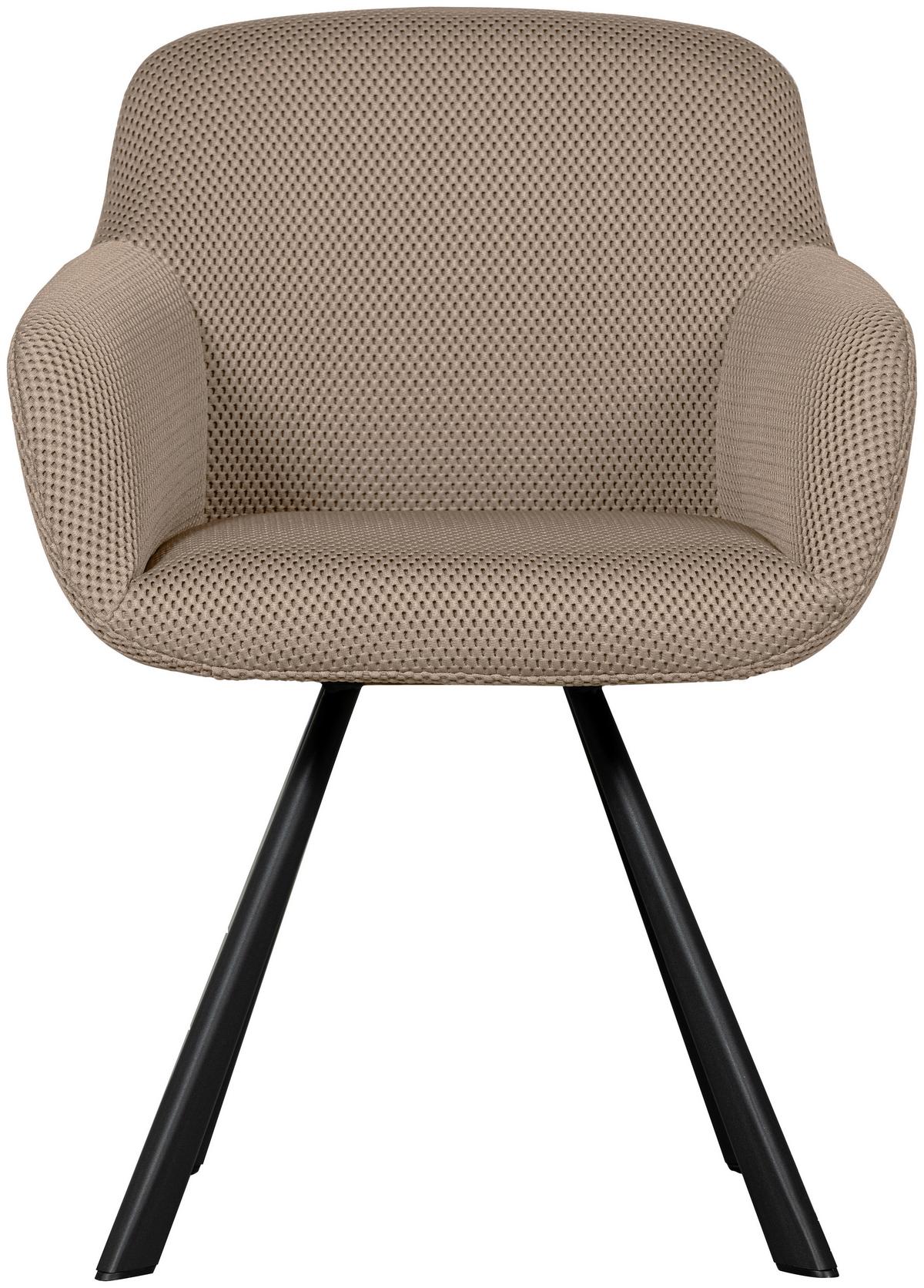 Armlehnstuhl Juno Naturfarben B: 58 cm - Schwarz/Naturfarben, Design, Textil/Metall (58/79/58cm) - Livetastic