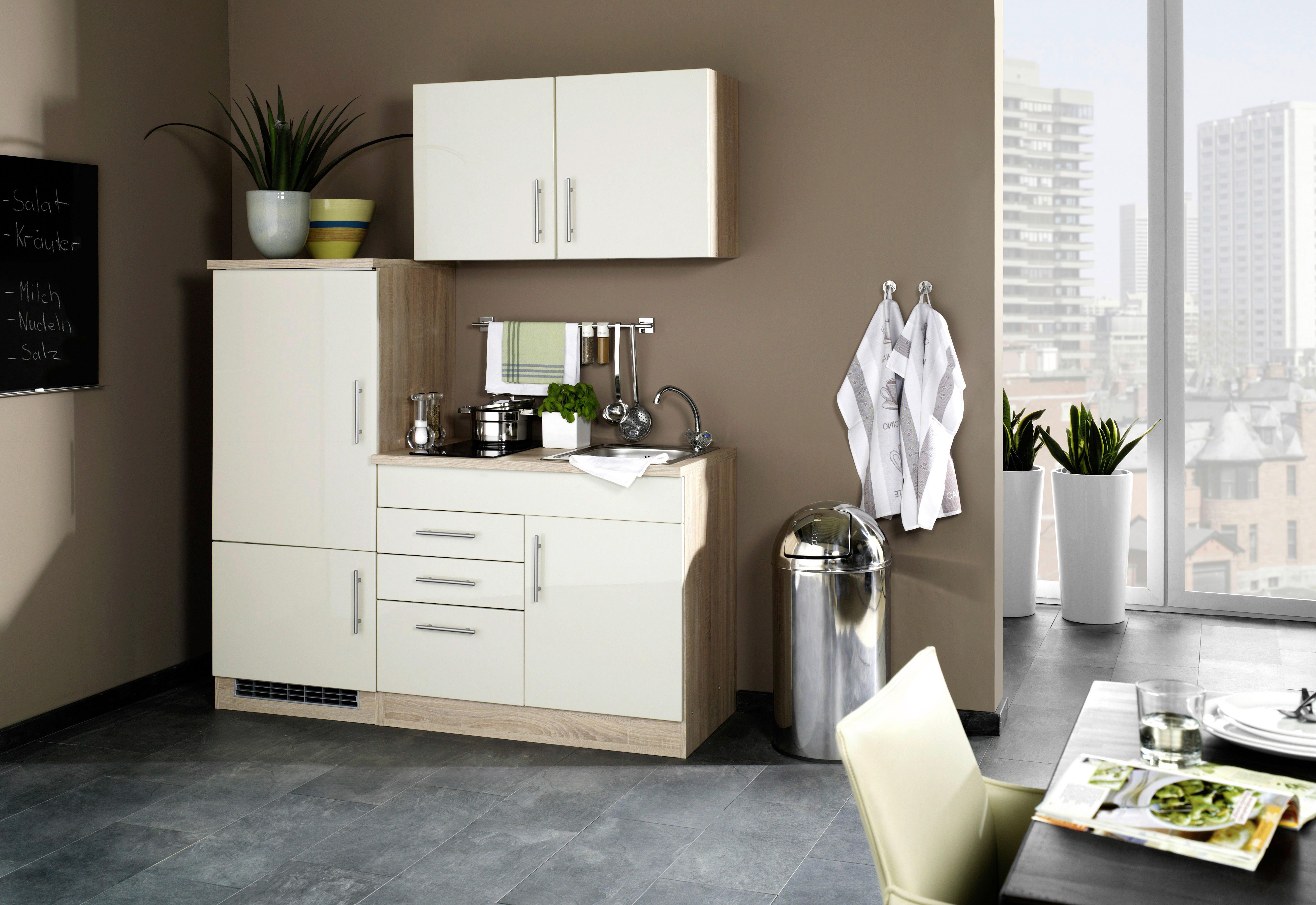 Küchenblock Toronto Creme/eiche Dekor B: 160 Cm - Eichefarben/Creme, MODERN, Holzwerkstoff (160cm) - Held
