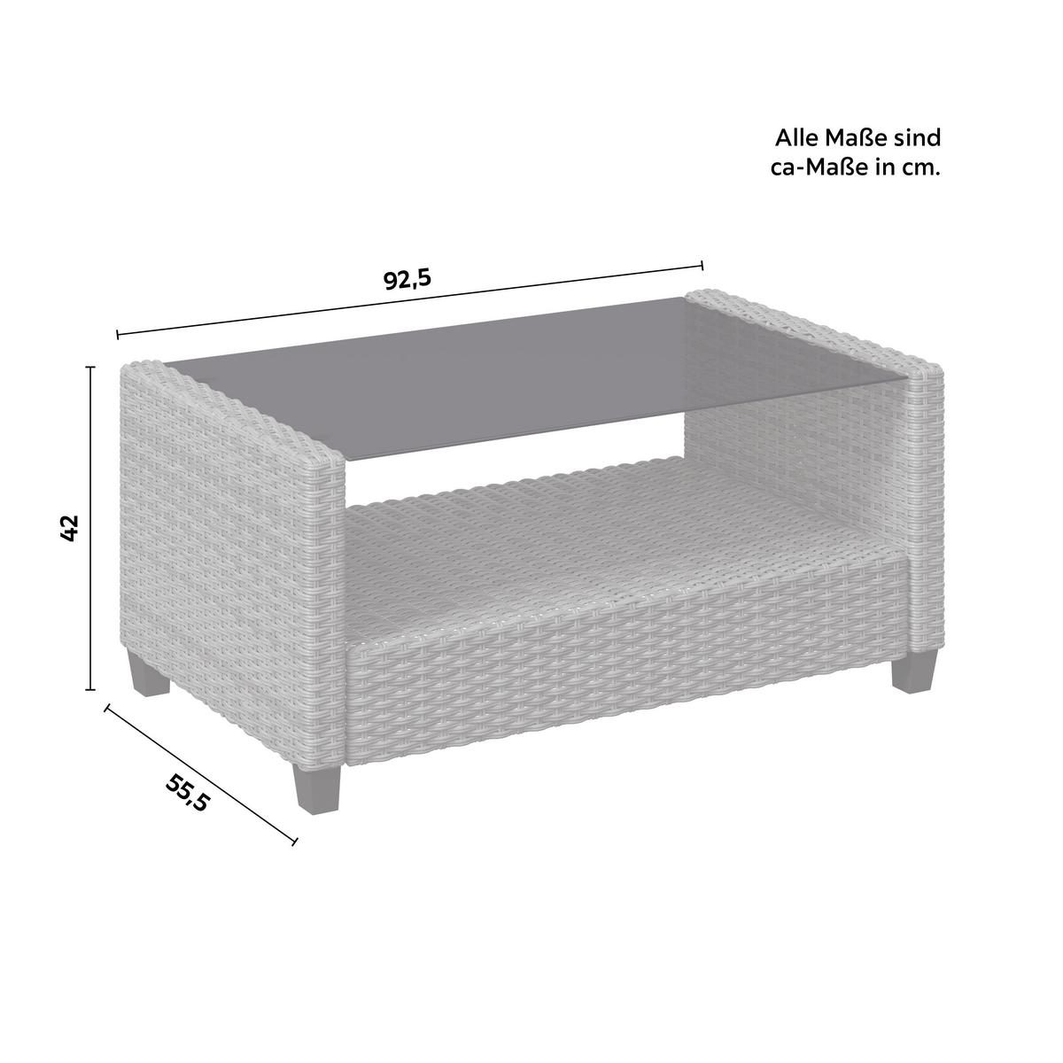 Ratanový zahradní nábytek HANNAH - šedá, Basics, kov/textil (55,5/92,5/42cm) - Mömax