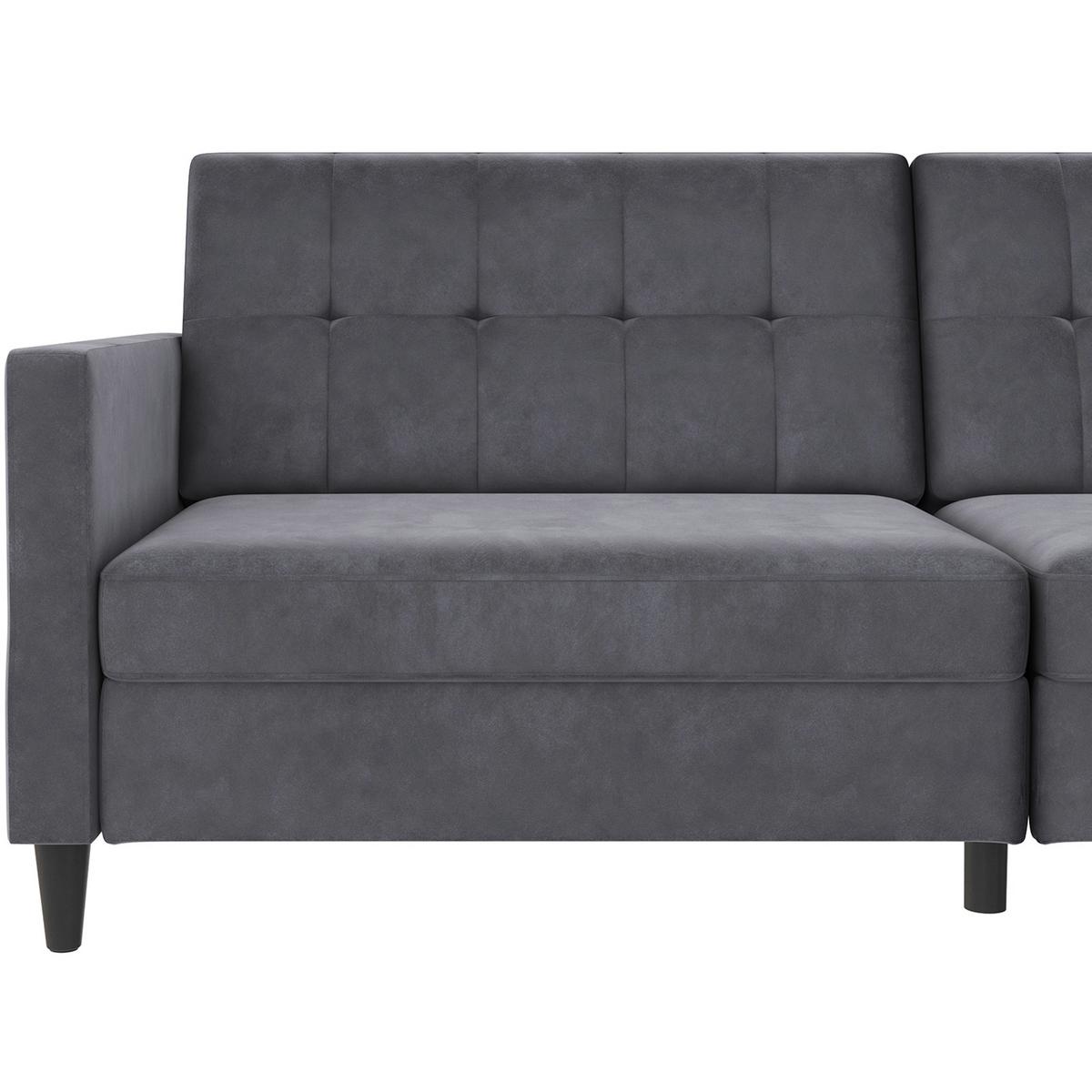 Schlafsofa Hannover Anthrazit, mit Schlaffunktion - Anthrazit/Schwarz, Basics, Textil (203/82/83cm) - Livetastic