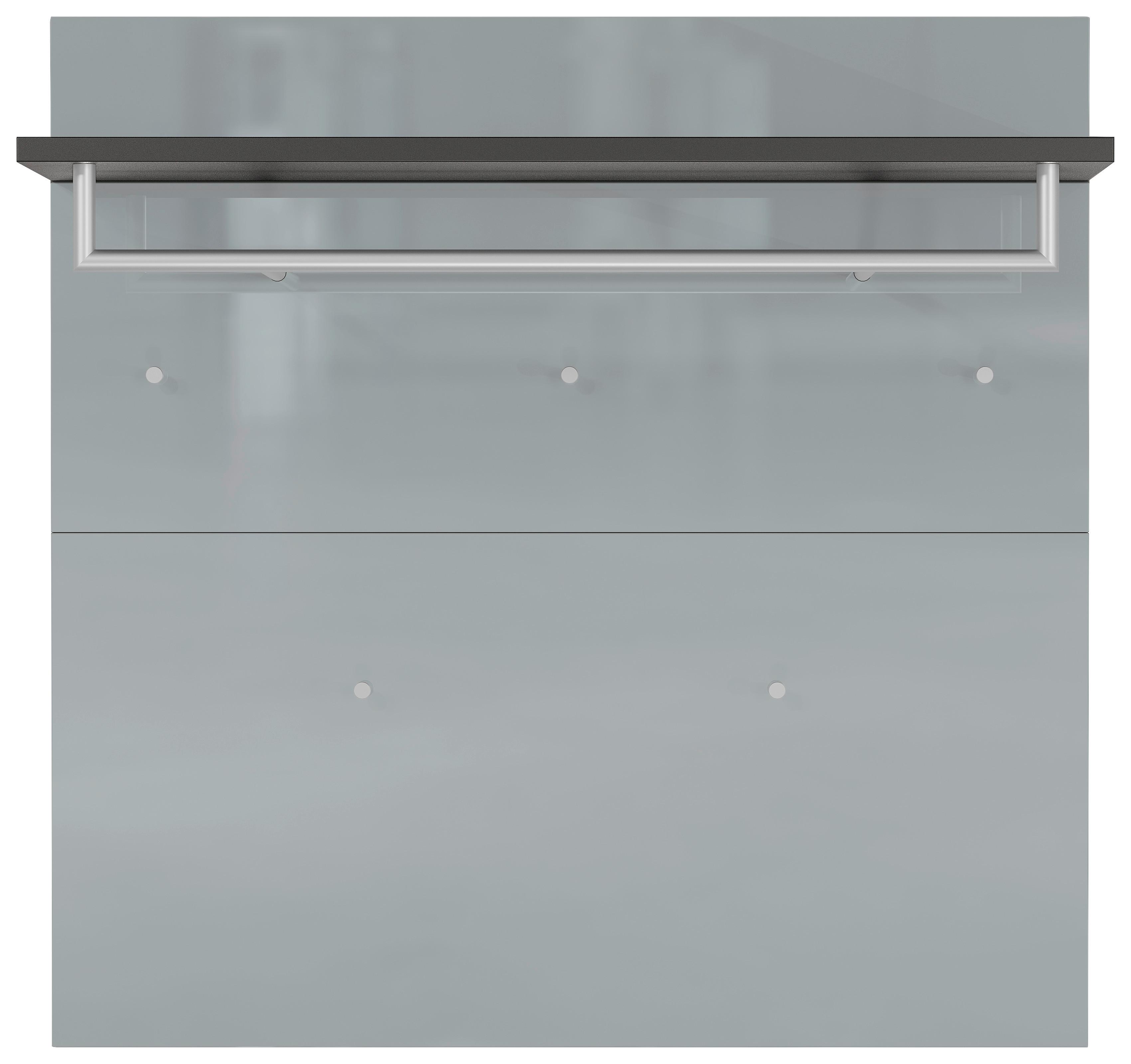 Garderobenpaneel Genova Graphitfarben B: 97 cm - Silberfarben/Graphitfarben, MODERN, Glas/Holzwerkstoff (97/96/30cm) - Germania