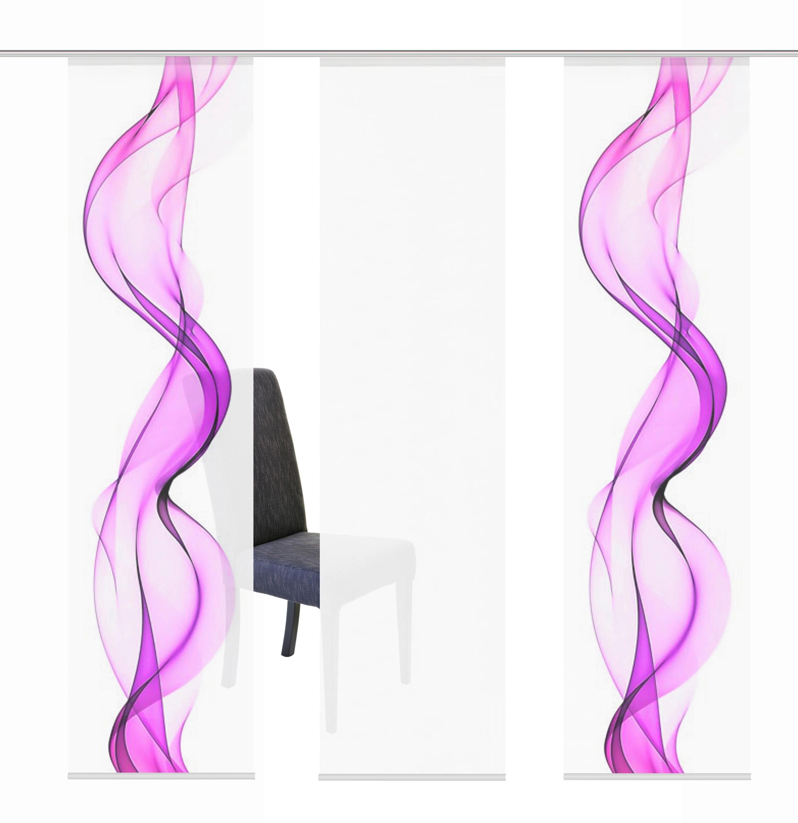 Flächenvorhang Edmonton Beere B: 3x60 Cm - Beere, Design, Textil (3x60/245cm)