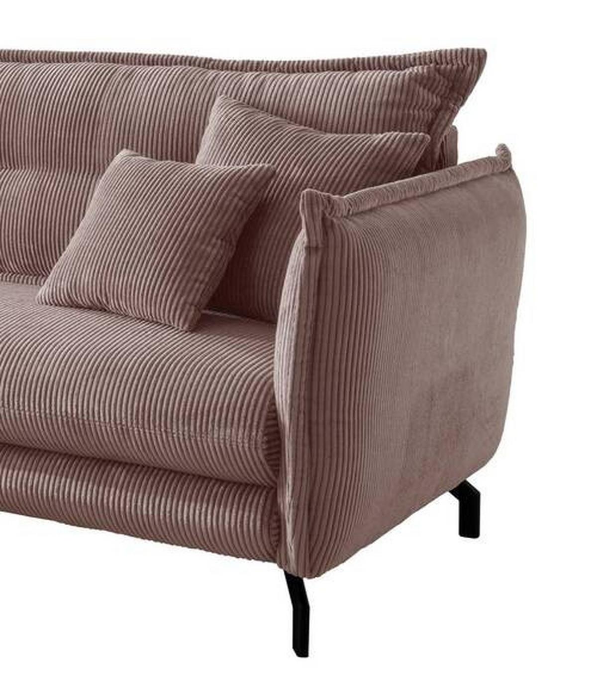 Ecksofa Lava Rosa S: 180/255 cm - Schwarz/Rosa, MODERN, Textil (180/255cm) - Livetastic