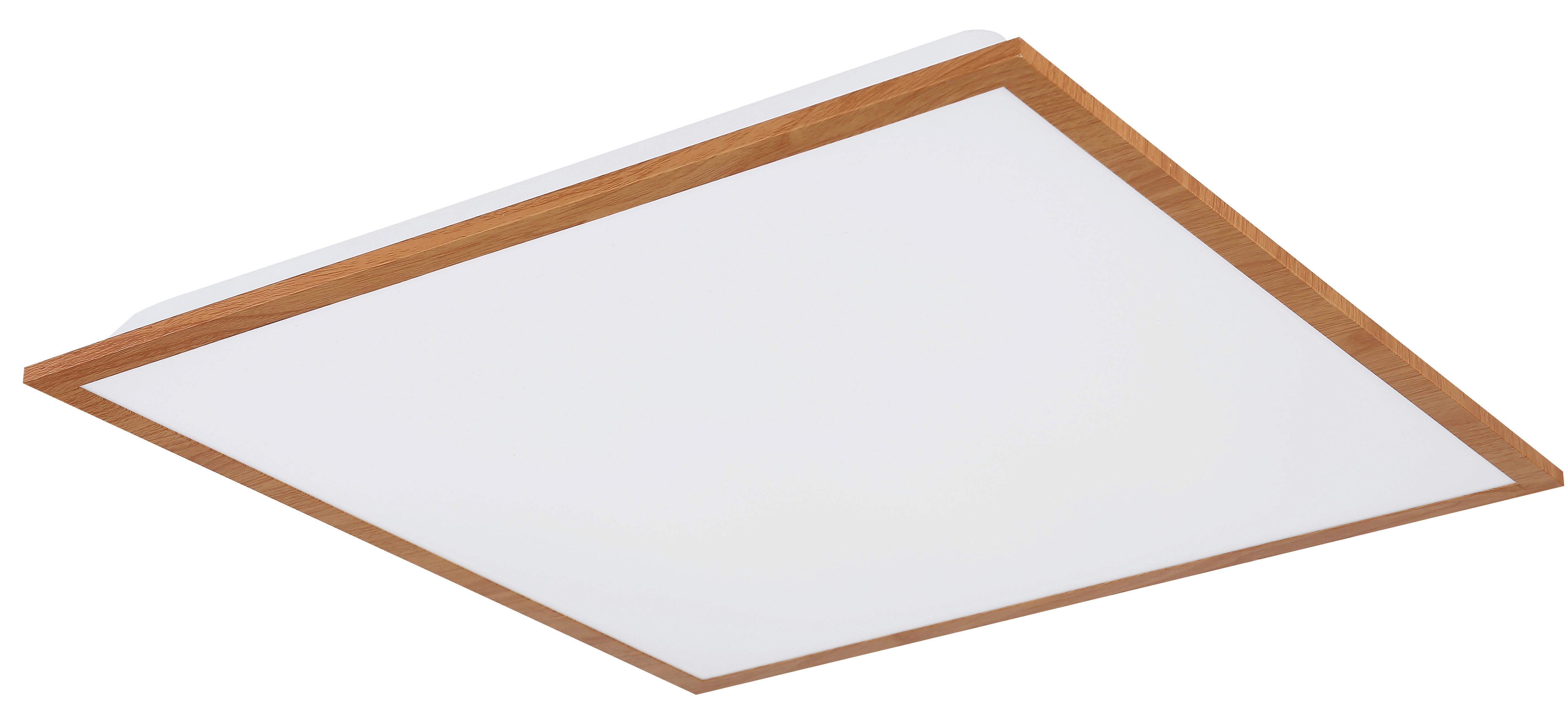 Led-deckenleuchte Doro L: 45 Cm - Opal/Braun, Basics, Kunststoff/Metall (45/45/6,5cm)