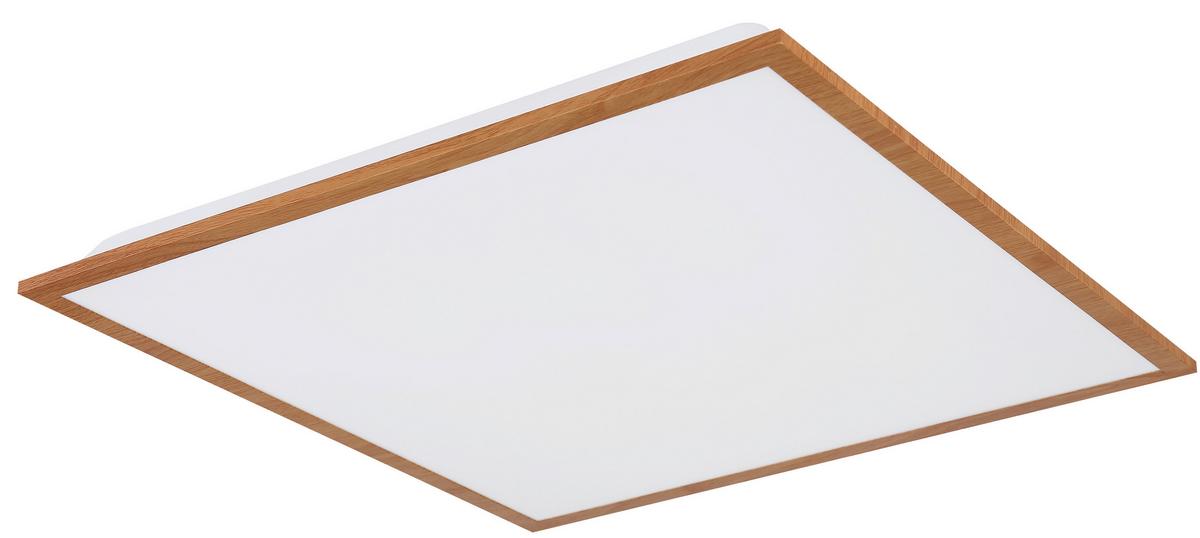 Led-deckenleuchte Doro L: 45 Cm - Opal/Braun, Basics, Kunststoff/Metall (45/45/6,5cm)