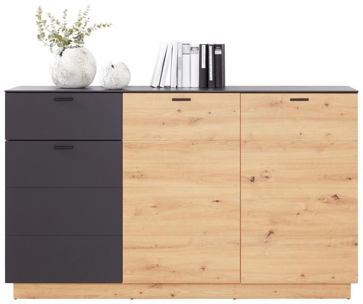 ŠIROKÁ KOMODA TONALE - čierna/sivá, Modern, kompozitné drevo/plast (159,7/97,8/40cm)