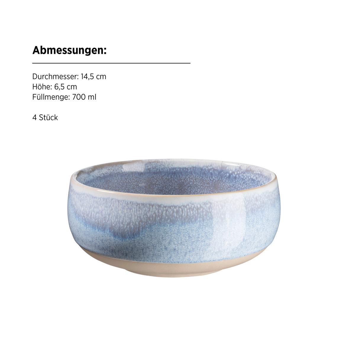 fürhstücksserviceset 16 -Teilig. Blau/Braun - Blau/Braun, Basics, Keramik - Mäser