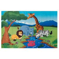 Kinderteppich Tiere Blau/ Grün 5 Freunde 140x200 Cm - Blau/Dunkelblau, Trend, Textil (140/200cm)