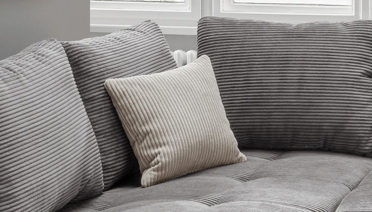 Rohová sedačka ALVITO, ľavá, sivý menčester - sivá/strieborná, Design, drevo/textil (202/298cm) - MID.YOU