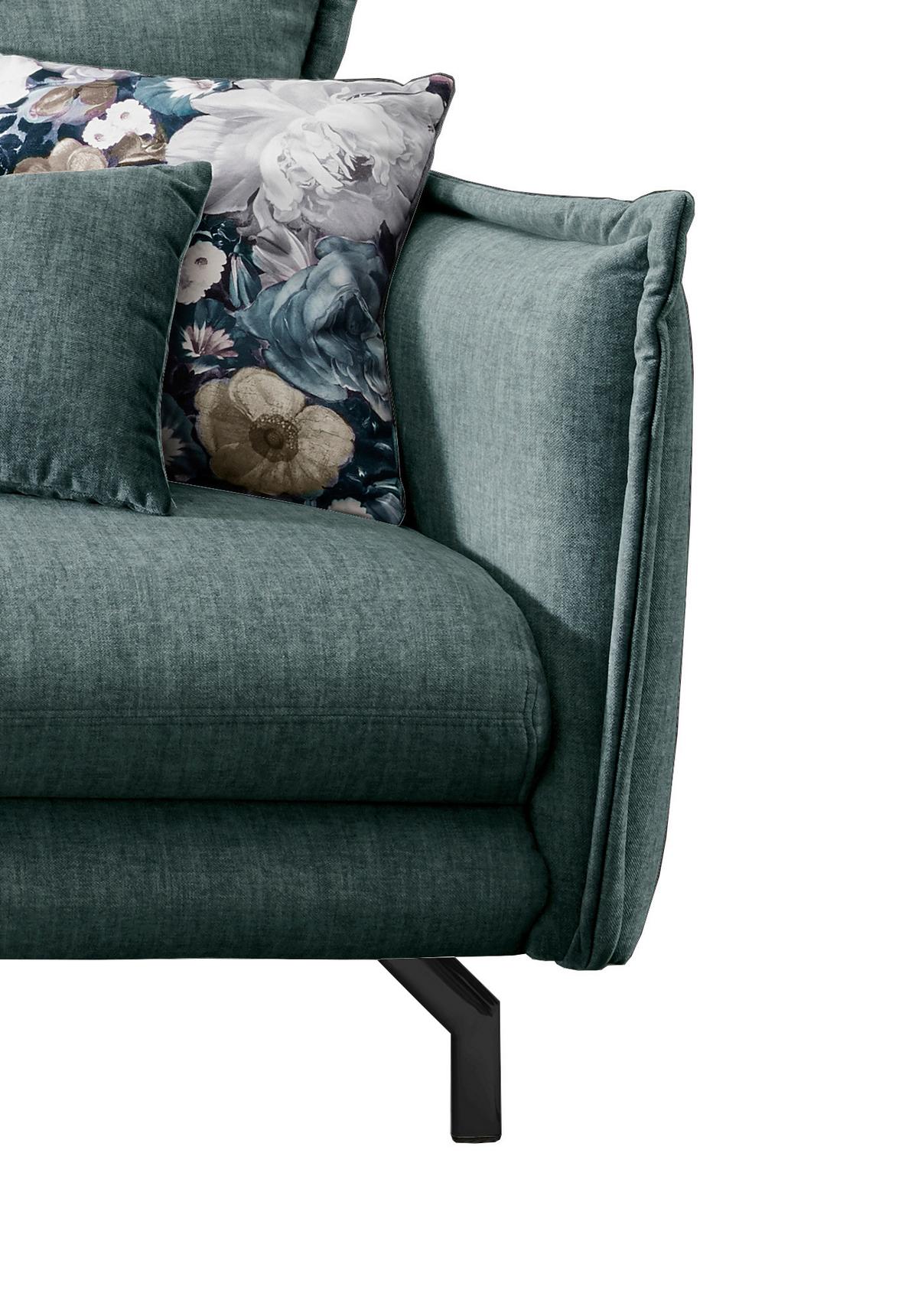 Ecksofa Lava Hellgrün S: 180/255 Cm - Türkis/Schwarz, MODERN, Textil (180/255cm) - Livetastic