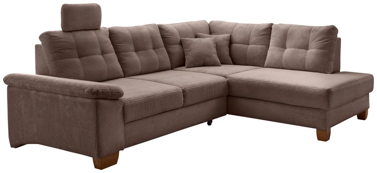 Ecksofa Brizzini Graubraun S: 274x206 Cm - Graubraun/Naturfarben, MODERN, Textil (274/206cm) - Livetastic