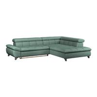 Ecksofa Mit Schlaffunktion Gemini Grün 312x234 Cm - Chromfarben/Dunkelgrün, KONVENTIONELL, Textil (312/234cm)