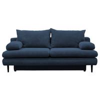 2-Sitzer-Sofa mit Schlaffunkt. Fiore + Bettkasten Blau - Schwarz/Dunkelblau, Design, Textil (202/85/99cm) - P & B