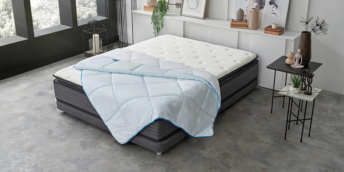 Bettdecke Dacron Climarelle Cool - Hellblau, Basics, Textil (200/200/4cm) - Yatas