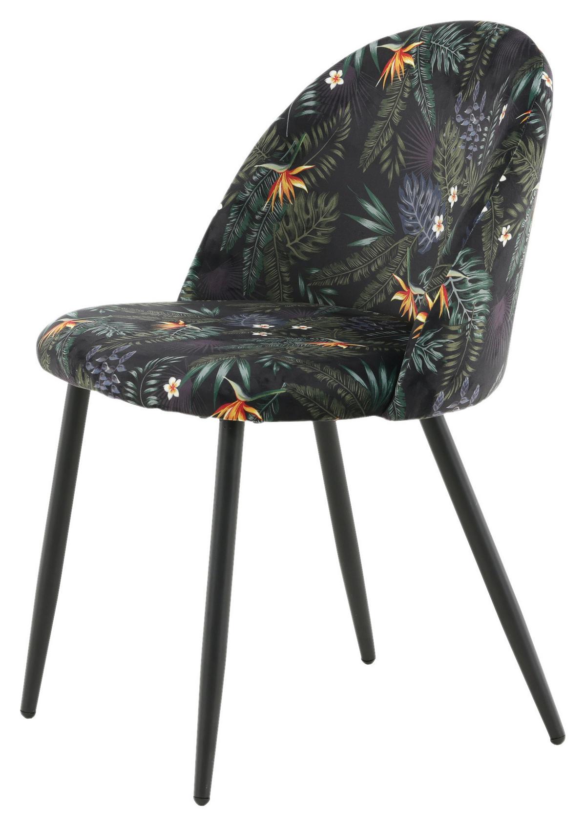 Stuhl-Set Velvet - Schwarz, Design, Textil/Metall (50/77/48cm) - Livetastic