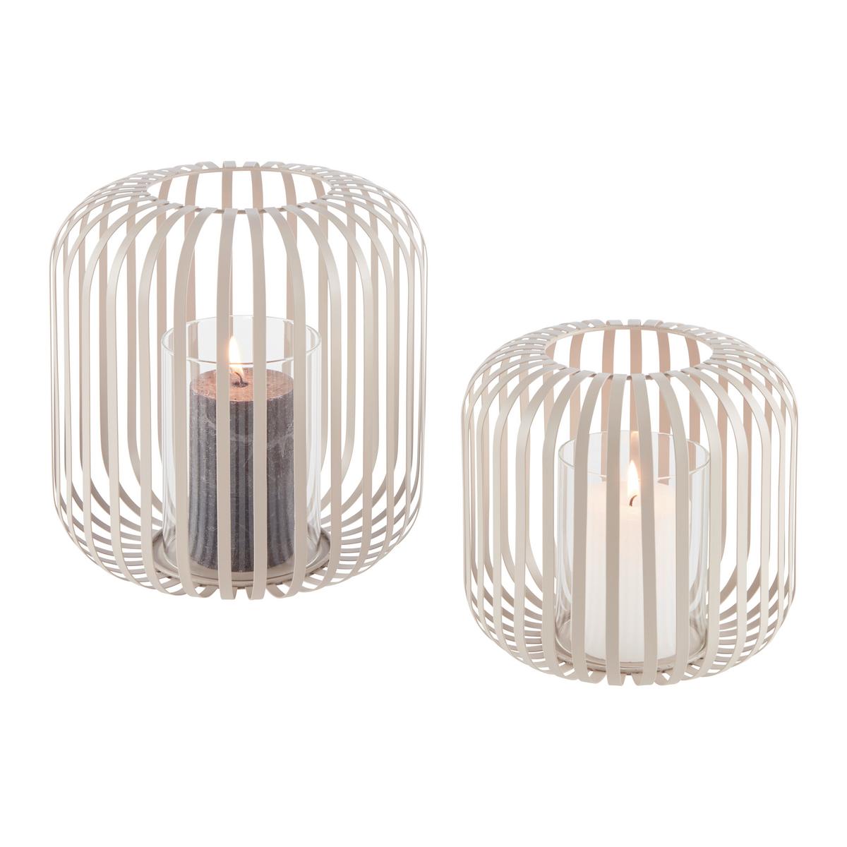 Svietnik JOLA - béžová, Modern, kov/sklo (23,5/26cm) - Mömax