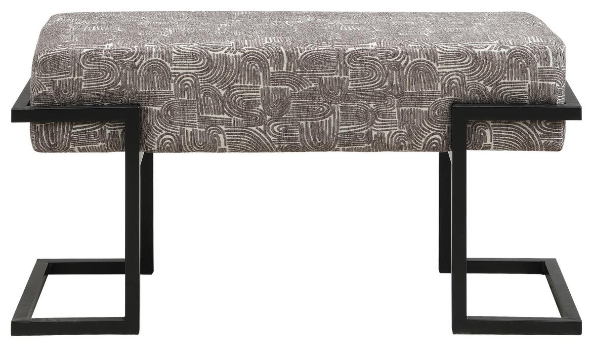 Sitzbank Bert Grau B: 80 Cm - Schwarz/Grau, Trend, Textil/Metall (80/42/33cm)