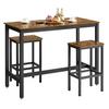 Bar Set Vasagle 3 -Teilig. Braun, Schwarz - Schwarz/Braun, LIFESTYLE, Holzwerkstoff/Metall (120/60/90cm) - Boxxx