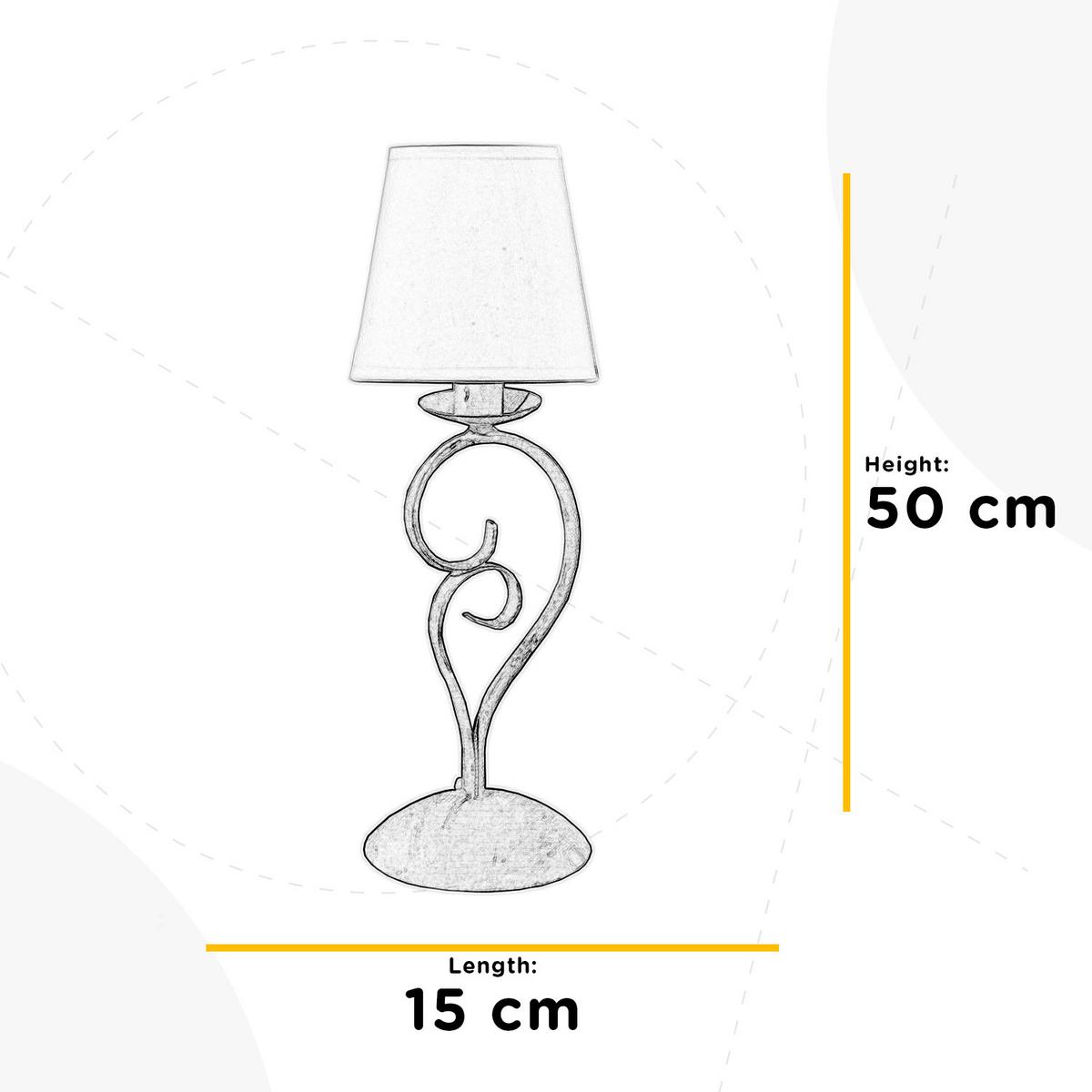 Nachttischleuchte 4885/l - Weiß, KONVENTIONELL, Textil/Metall (15/50cm)