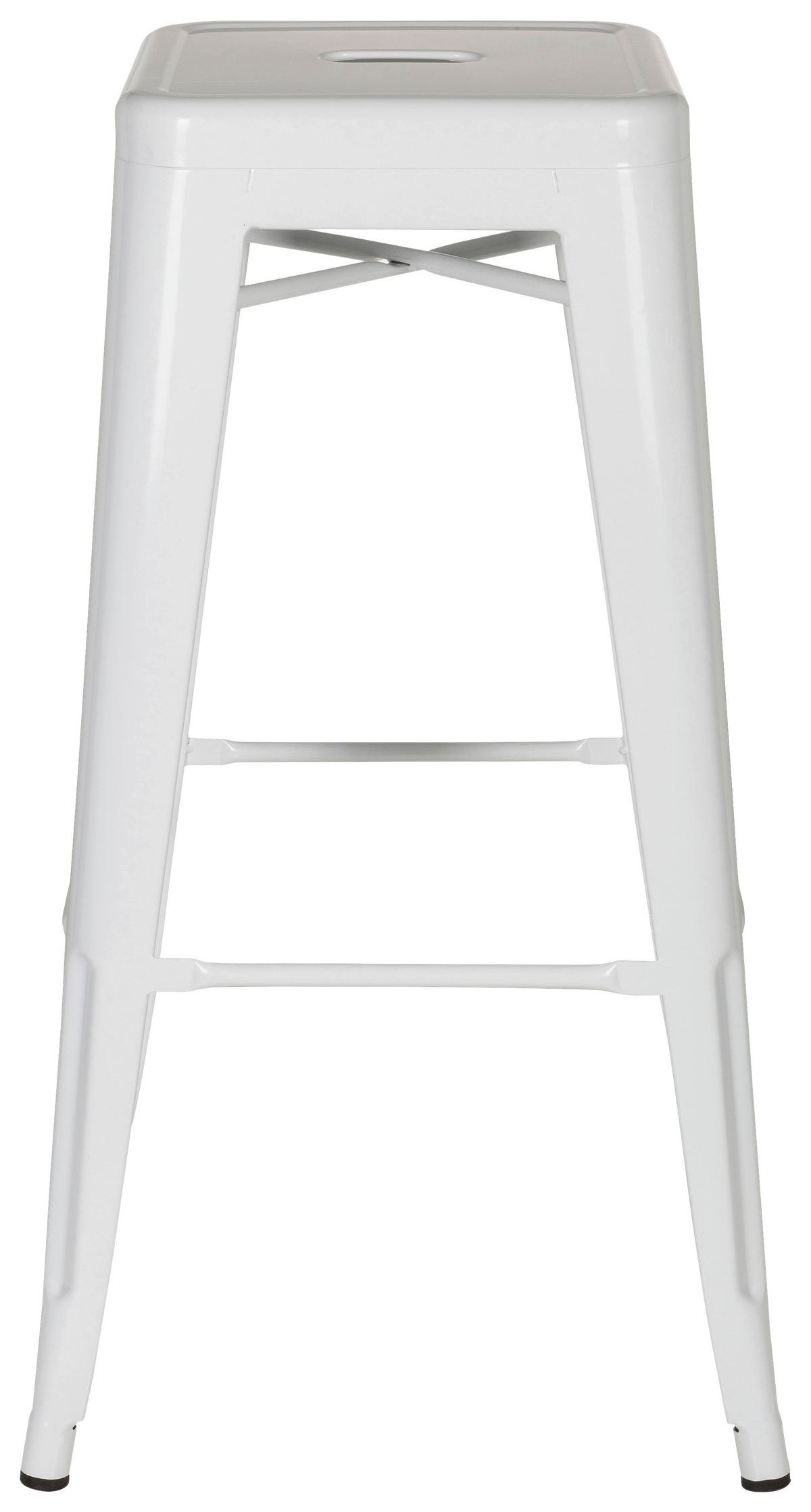 Barhocker Vantaggio High Stapelbar Weiß Bis 150 Kg - Weiß, Basics, Metall (44/77/44cm) - MID.YOU