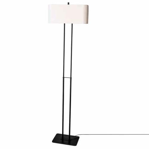 Stehlampe Luton Weiß/Schwarz Rechteckig Textil Uni - Schwarz/Weiß, Design, Textil/Metall (40/150cm) - By Rydéns