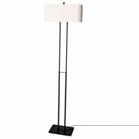 Stehlampe Luton Weiß/Schwarz Rechteckig Textil Uni - Schwarz/Weiß, Design, Textil/Metall (40/150cm) - By Rydéns