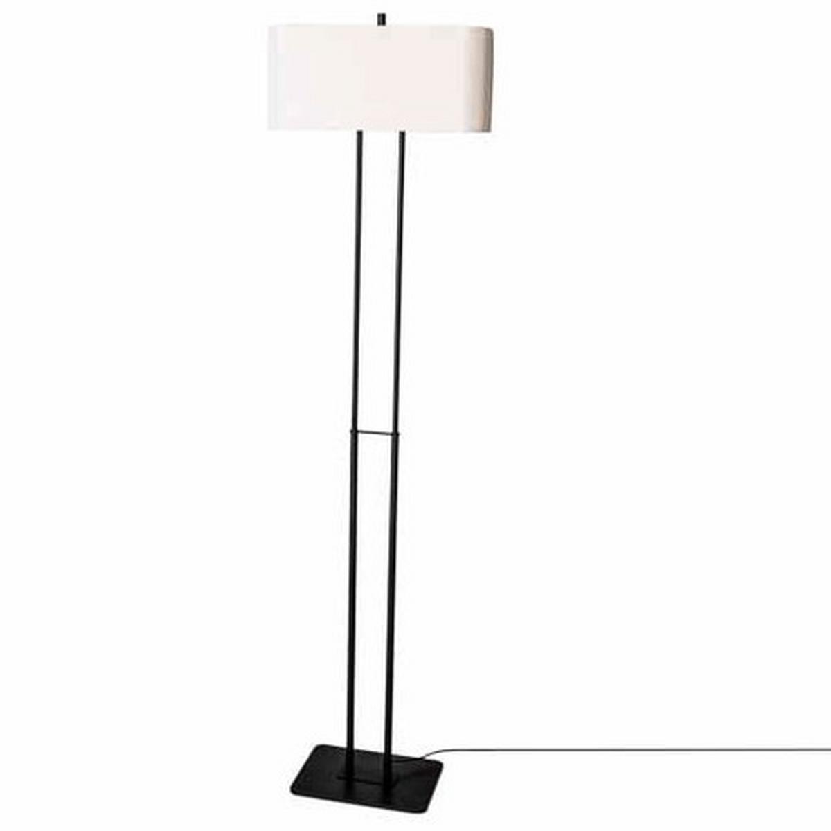 Stehlampe Luton Weiß/Schwarz Rechteckig Textil Uni - Schwarz/Weiß, Design, Textil/Metall (40/150cm) - By Rydéns