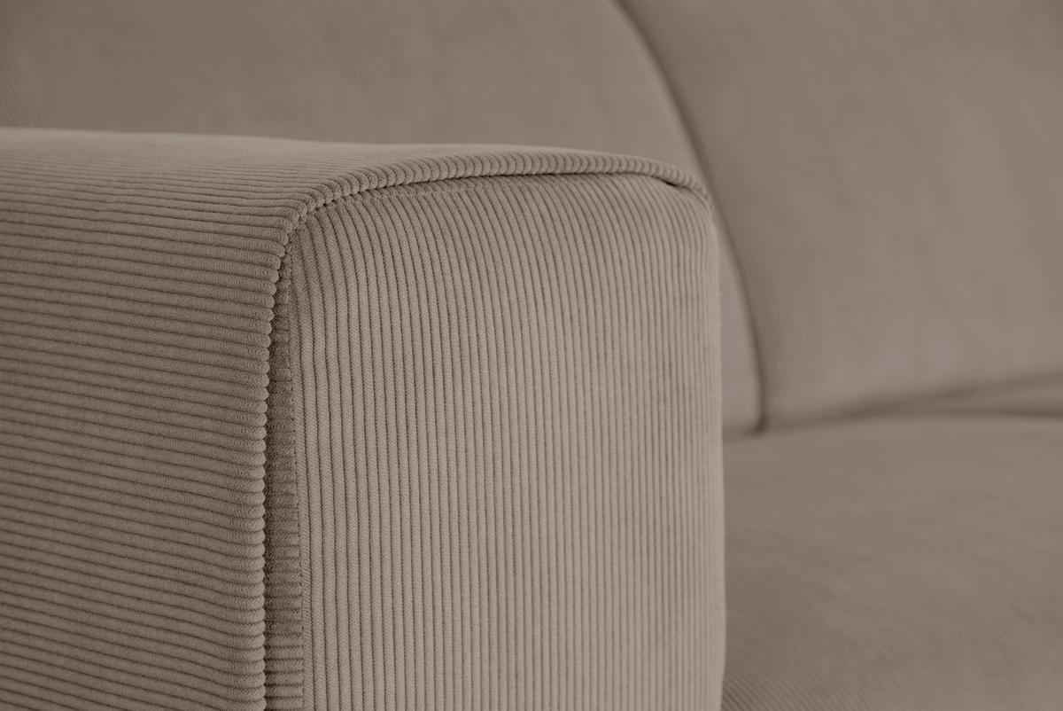 Ecksofa Erno Taupe S: 262 Cm - Taupe/Schwarz, Design, Textil (262/183cm) - MID.YOU