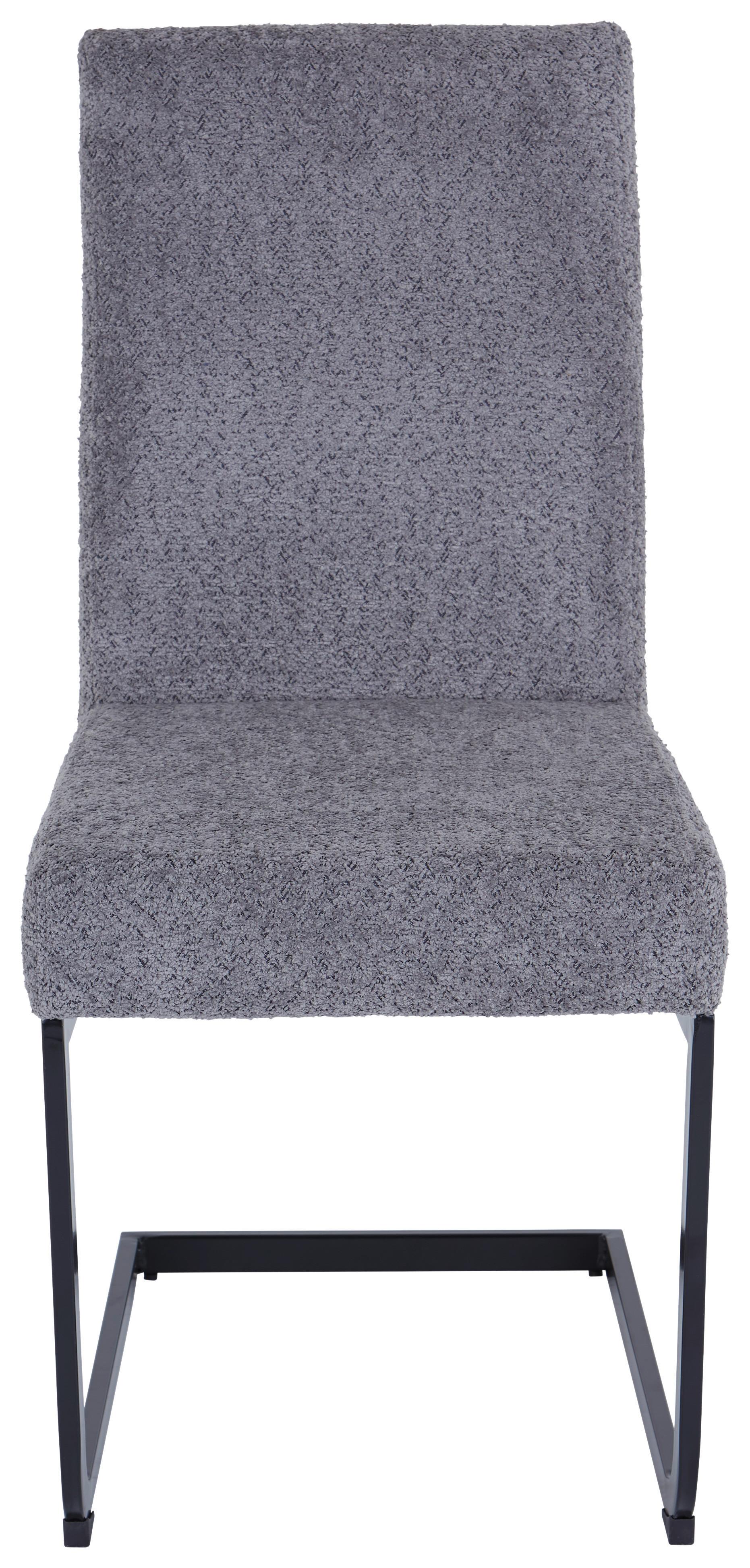 Schwingstuhl Tampa Grau Gepolstert - Schwarz/Grau, MODERN, Textil/Metall (46/95/64cm) - MID.YOU