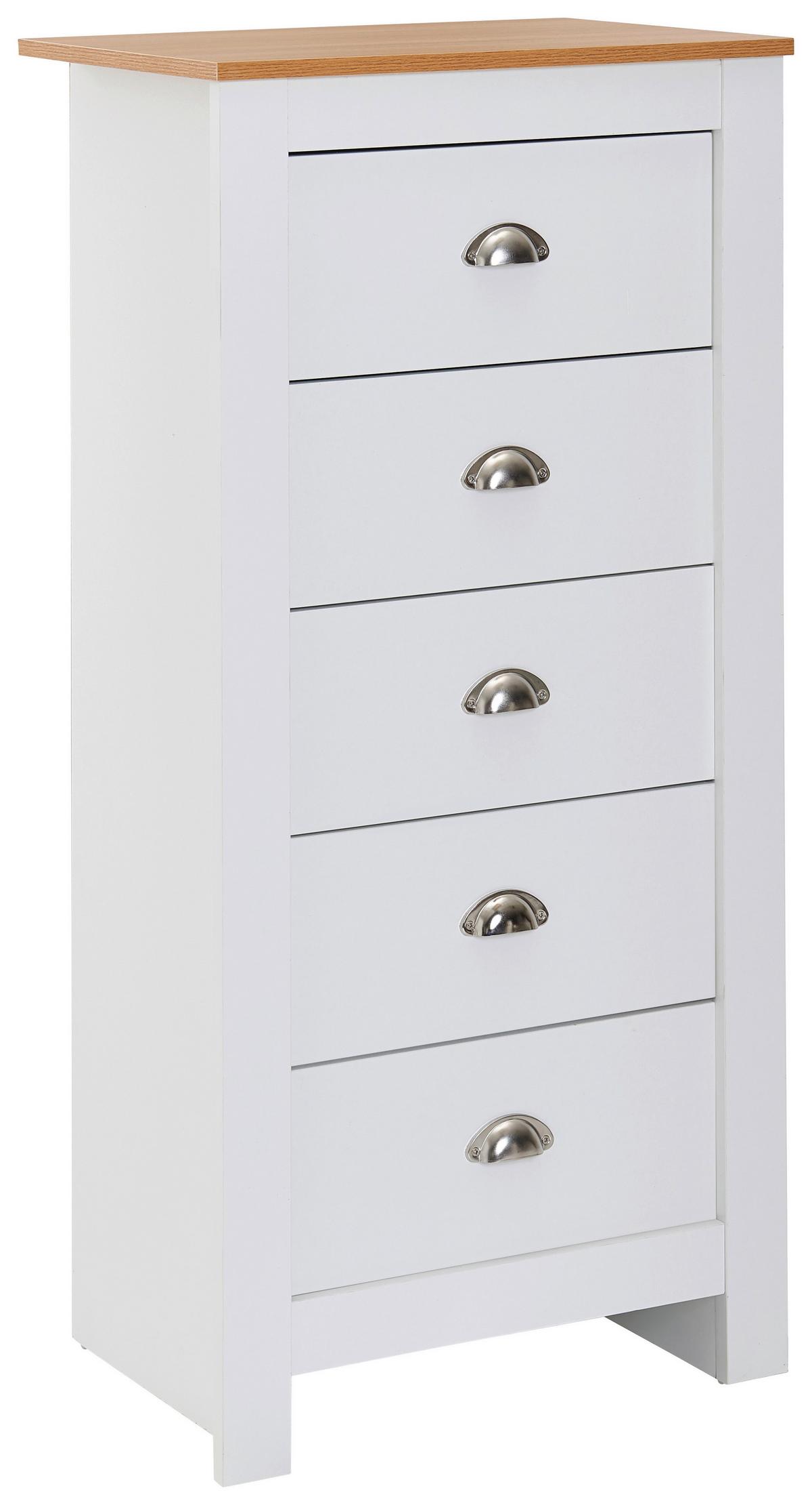 Highboard Weiß B: 53cm - Braun, MODERN, Holzwerkstoff (53/114/39cm) - MID.YOU