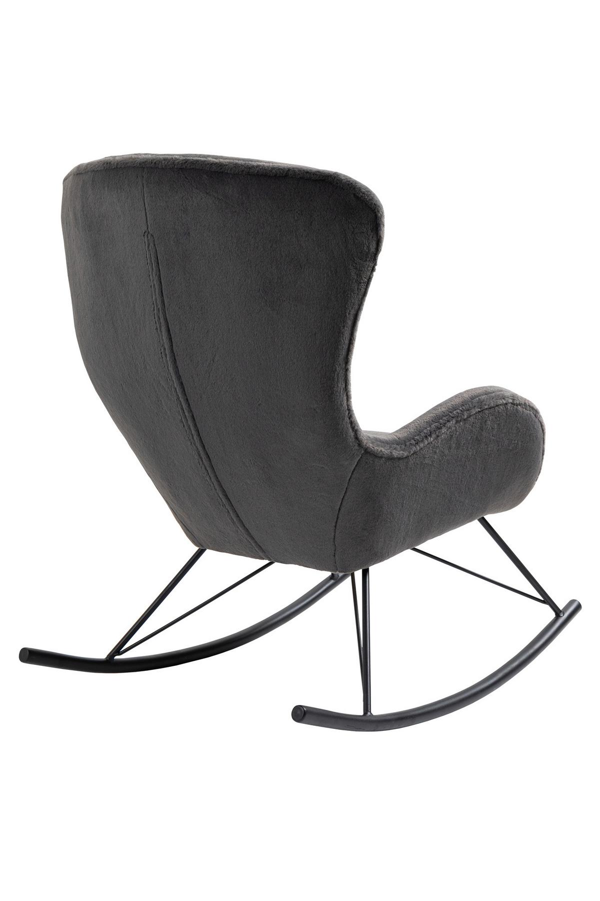 Schaukelstuhl Schwarz, Dunkelgrau B: 70 Cm - Dunkelgrau/Schwarz, MODERN, Textil (70/102/94cm) - Livetastic